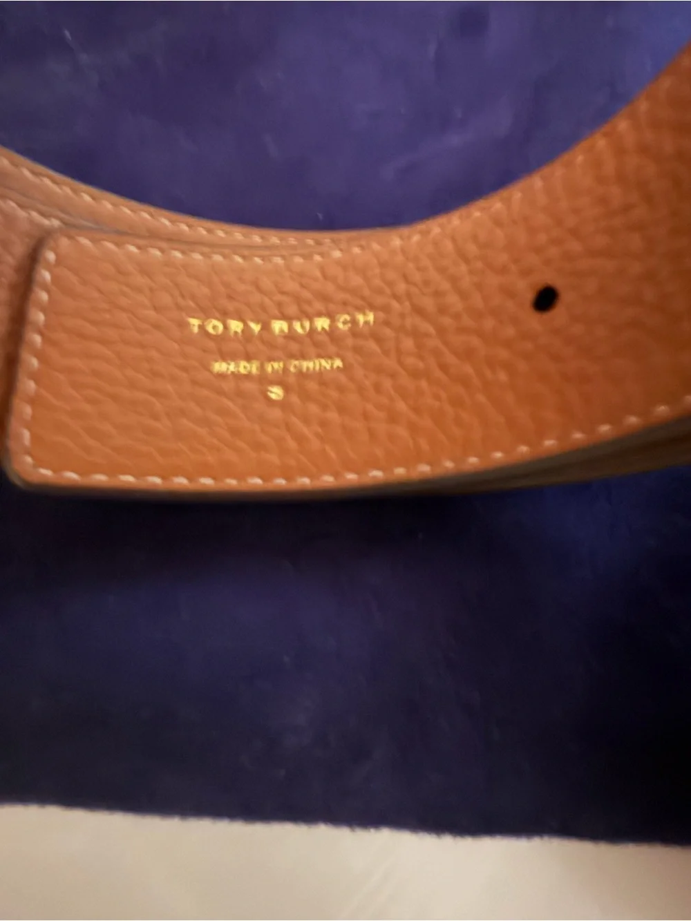 Tory Burch Black Leather Belt with Gold Logo Buckle - Women’s Small